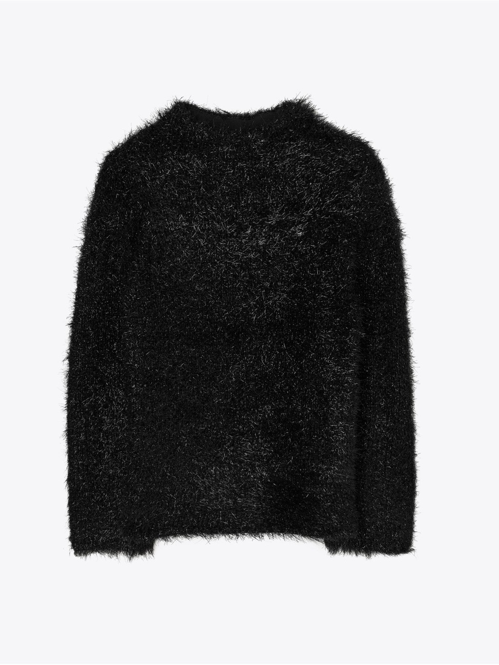 Tory Burch Black Fuzzy Crewneck Sweater - Picture 7 of 11